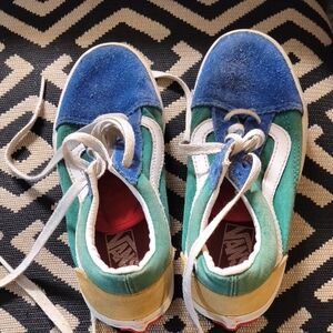 Vans Kids Sneakers in Blue, Green, and Yellow
